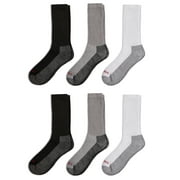 Wrangler Cushion Crew Socks for Men, Size 13-15, White/Gray/Black, 6 Pairs