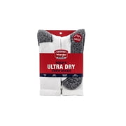 Wrangler Mens Cushion Crew Socks, Work Socks for Men, White, 6 Pack