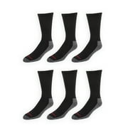 Wrangler Men's Cushion Crew Socks, Work Socks for Men, Black, 6 Pack