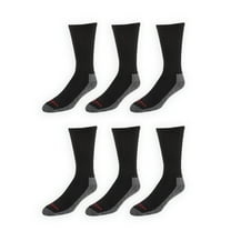 Wrangler Men's Cushion Crew Socks, Work Socks for Men, Black, 6 Pack