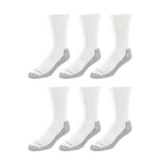 Wrangler Mens Cushion Crew Socks, Work Socks for Men, White, 6 Pack