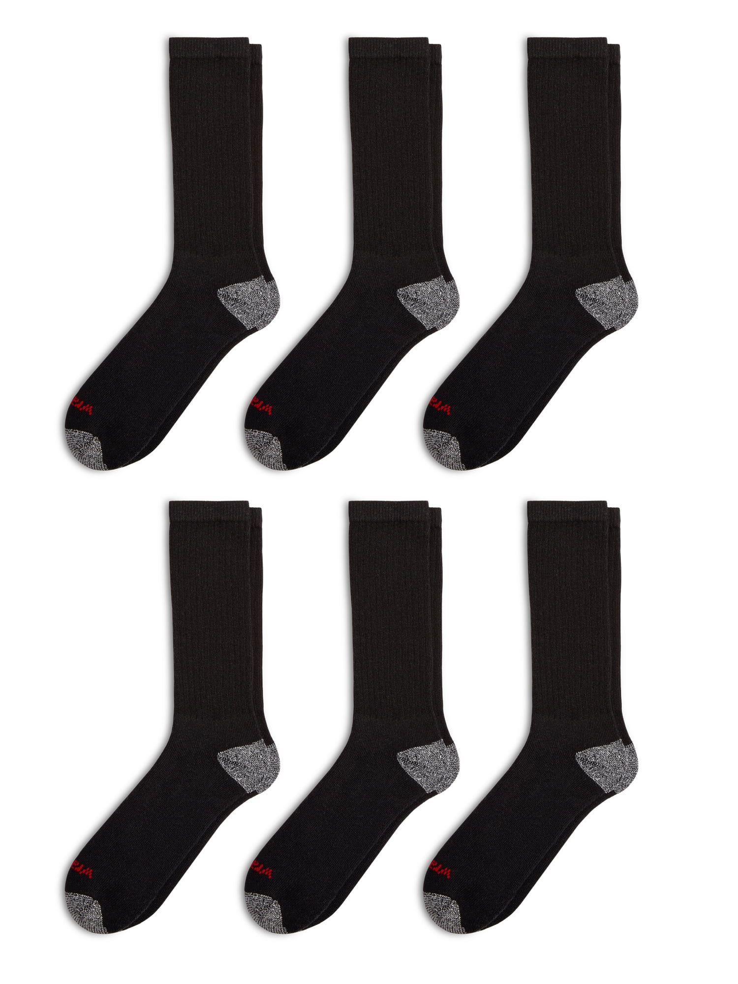 Wrangler Cushioned Crew Work Socks for Men, Polyester Blend, 12 Pairs, Size 6-12