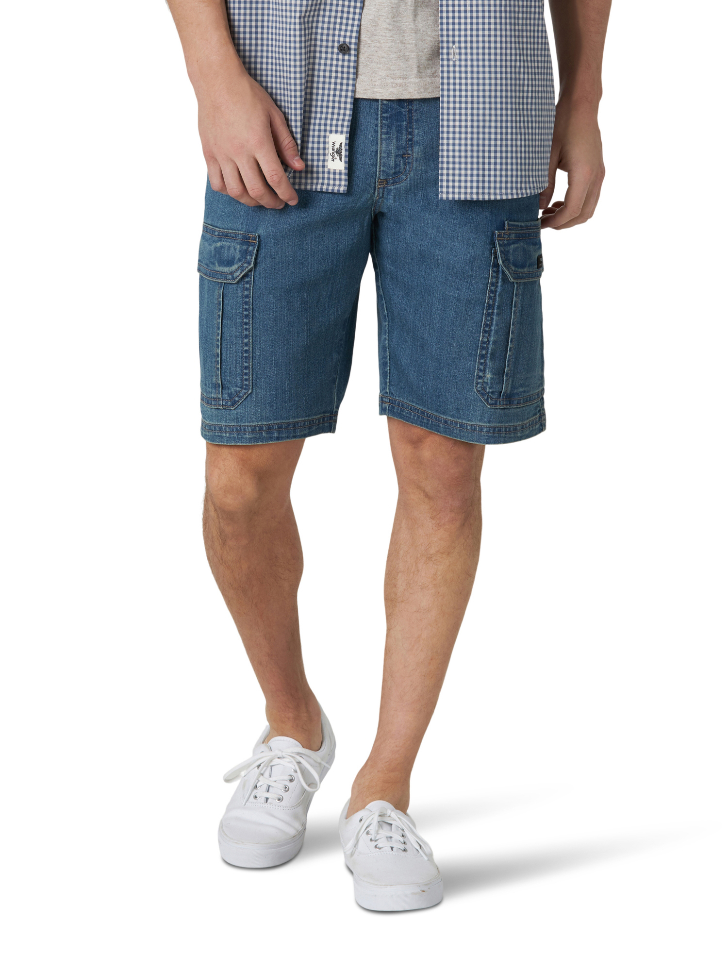 Wrangler Men's 7-Pocket Cargo Denim Shorts