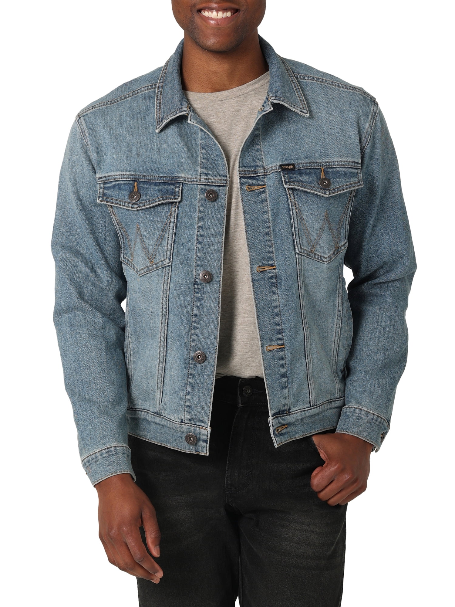 Wrangler Men's Denim Trucker Jacket - Walmart.com