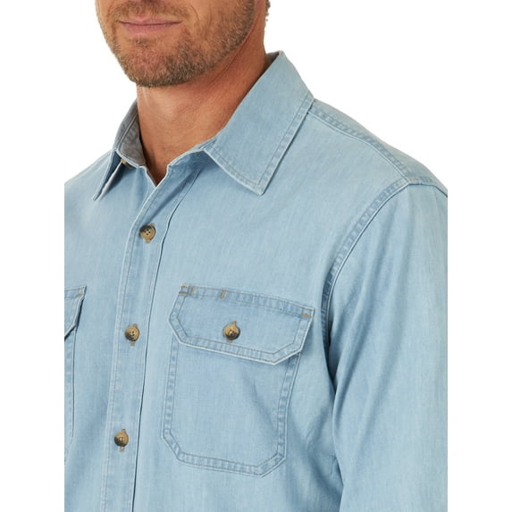 Wrangler Men's Epic Soft Long Sleeve Relaxed Fit Denim Shirt