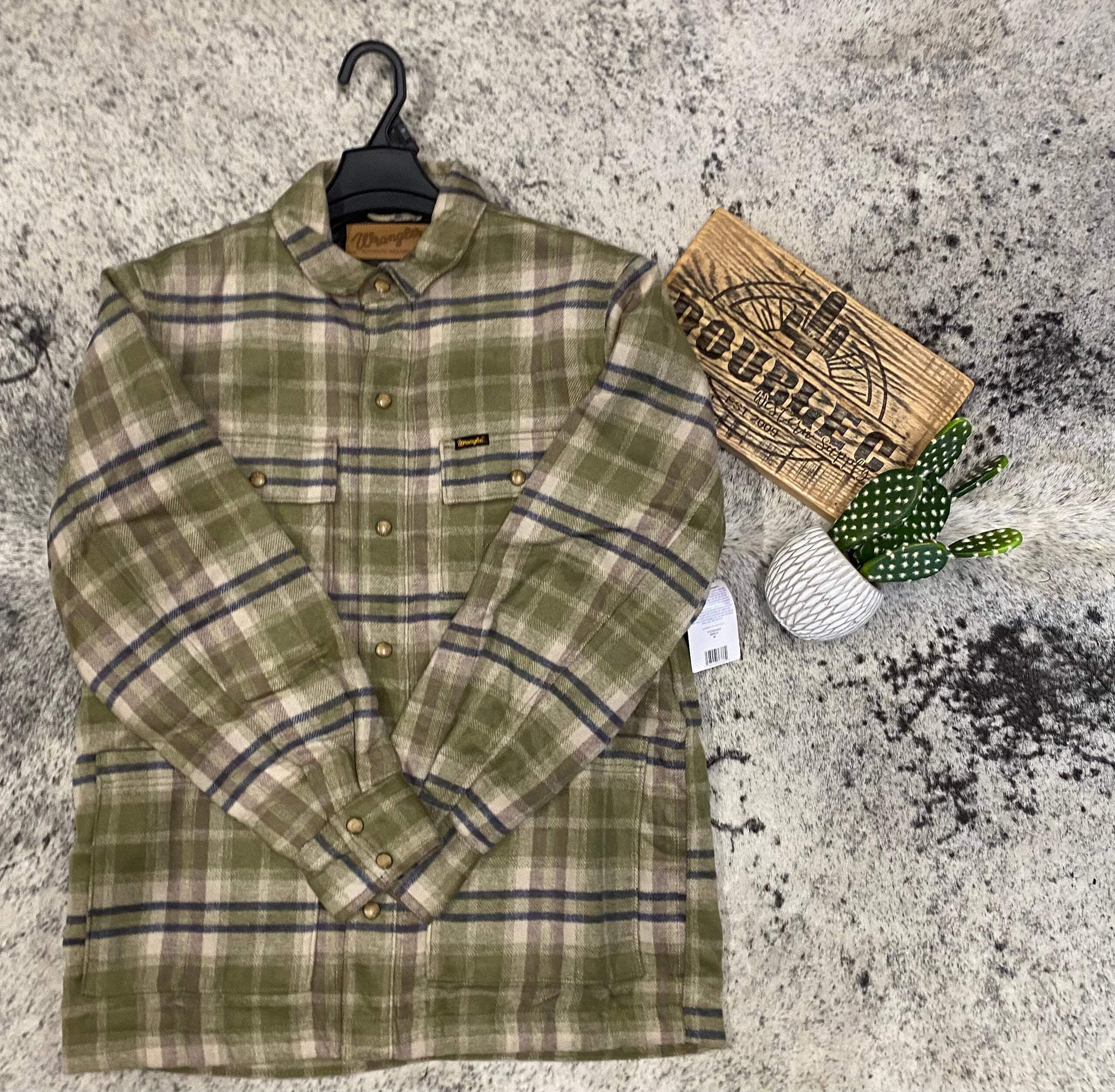 Wrangler Quilted-Lining Flannel Shirt Jacket for Men - Birch - XL ...