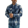 thumbnail image 1 of Wrangler Men's Fleece Buffalo Plaid Relaxed Fit Long Sleeve Shirt, S-3XL, 1 of 3