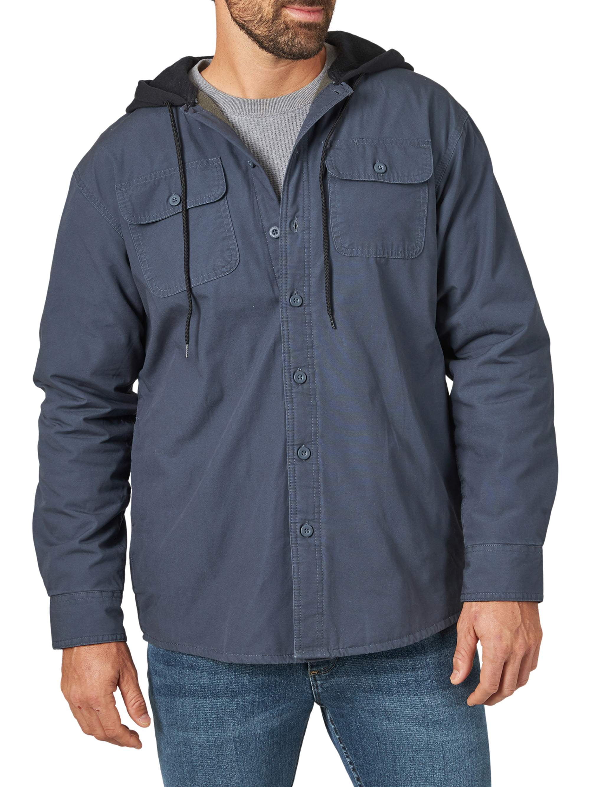 Wrangler Men's Fleece Lined Hooded Shirt Jacket