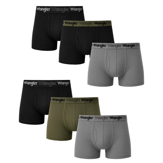 Wrangler Men's Flex Microfiber 6" Boxer Brief, 6 Pack
