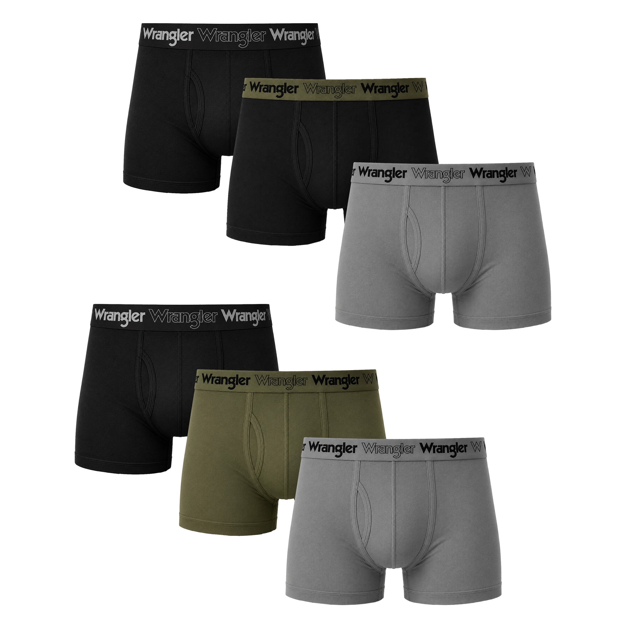 Wrangler Men's Flex Microfiber 6" Boxer Brief, 6 Pack
