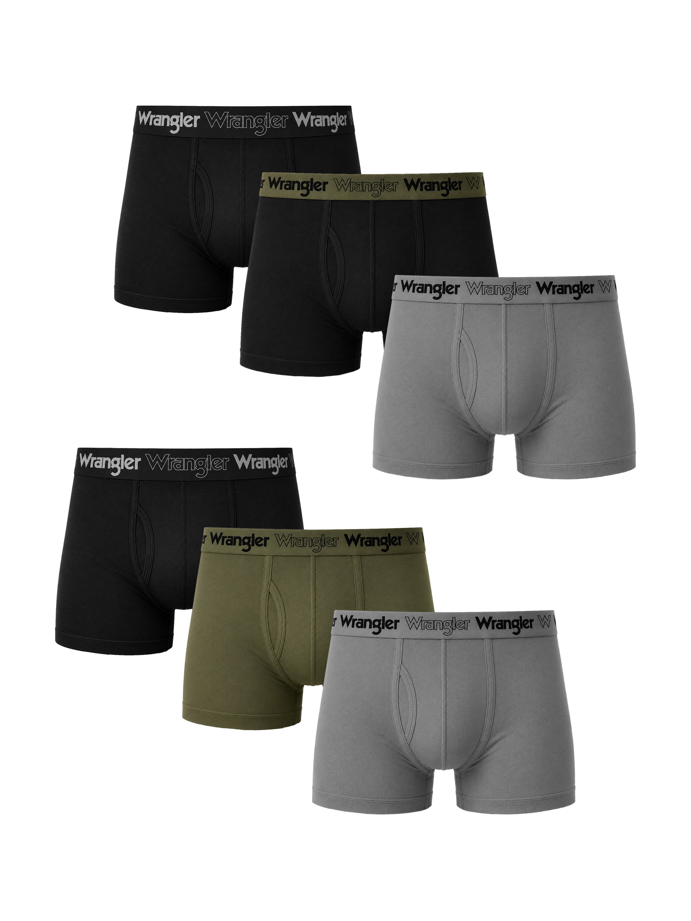 Wrangler Men's Flex Microfiber 6" Boxer Brief, 6 Pack