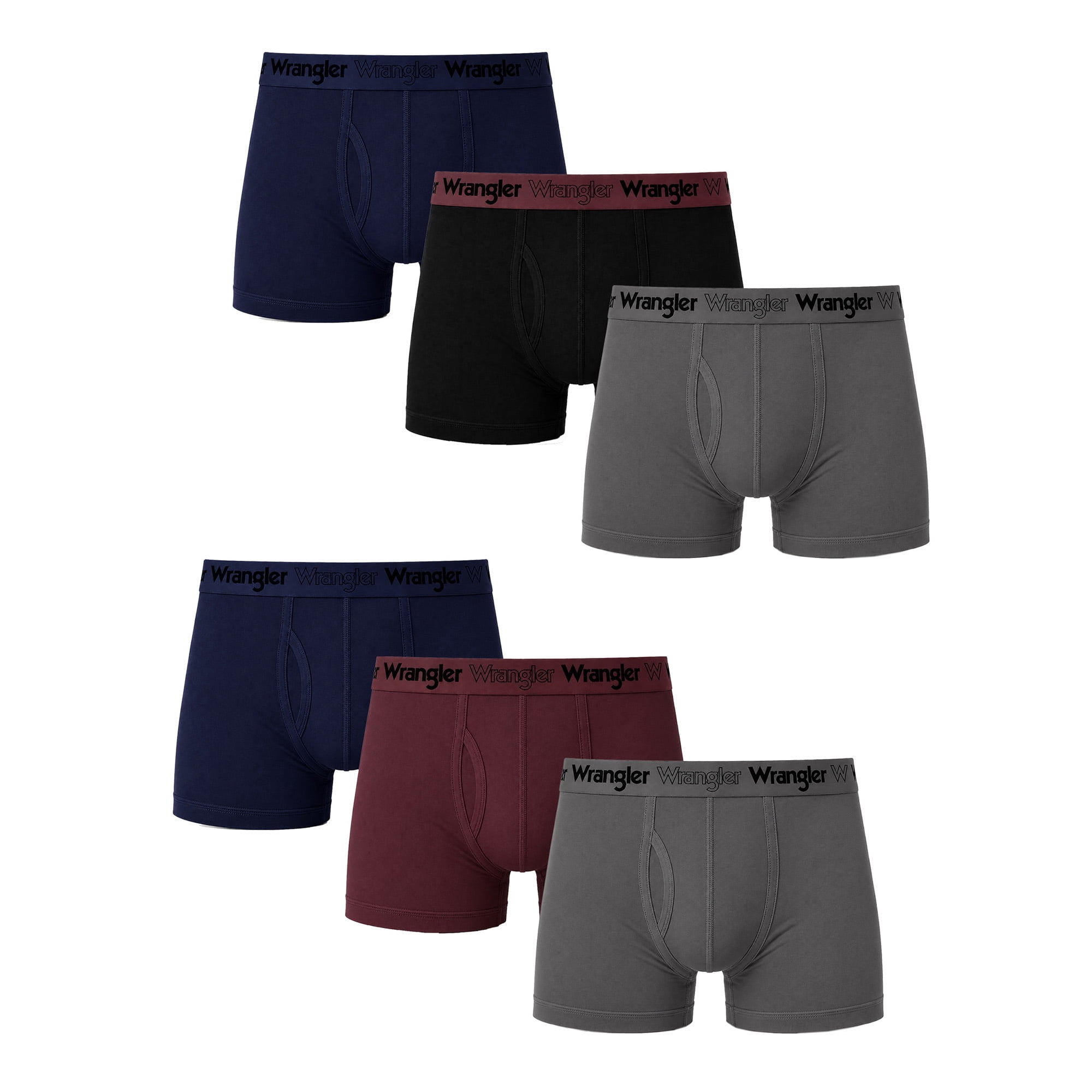 Wrangler Men's Flex Microfiber 6" Boxer Brief, 6 Pack