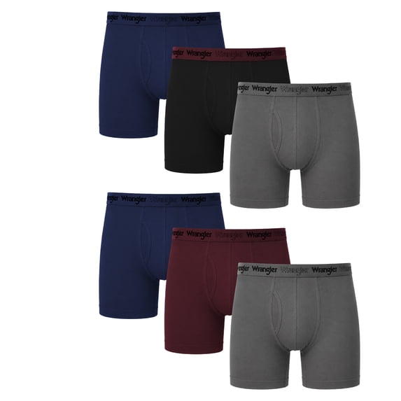Wrangler Men's Flex Microfiber 6" Boxer Brief, 6 Pack