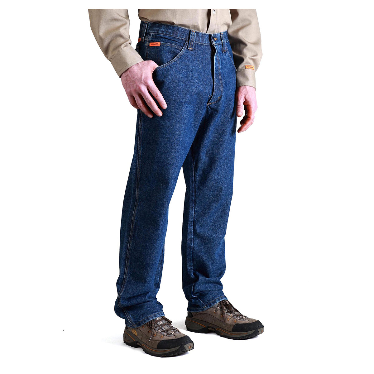 Wrangler Men's Fr Relaxed Fit Work Jeans Indigo 32W x 34L - Walmart.com