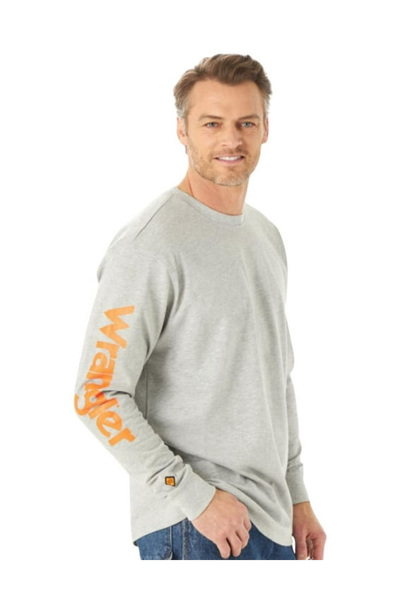 Men's Fr Wrench Skull Graphic Long Sleeve Work T-Shirt Heather Grey Medium