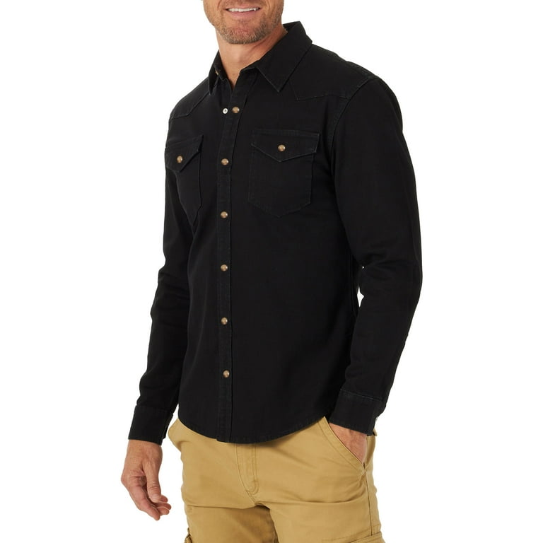 Wrangler denim shop shirts walmart