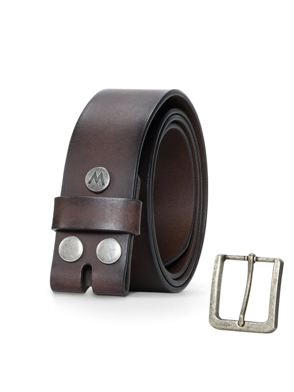Men's Genuine Leather Belt with Removable Buckle, 38mm Casual Belt for Jeans, Gifts for Men