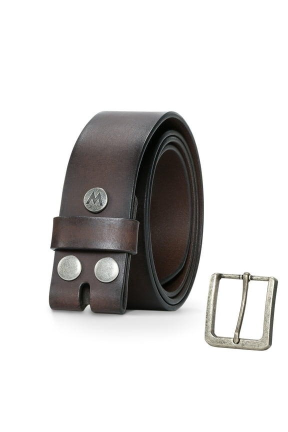 Men's Genuine Leather Belt with Removable Buckle, 38mm Casual Belt for Jeans, Gift for Men
