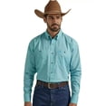 thumbnail image 1 of Wrangler Men's George Strait By Geo Print Long Sleeve Button-Down Western Shirt Turquoise XX-, 1 of 3