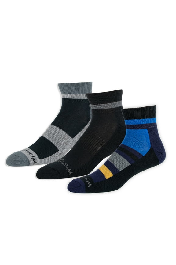 Men's Half Cushion Quarter Socks, 3 Pack