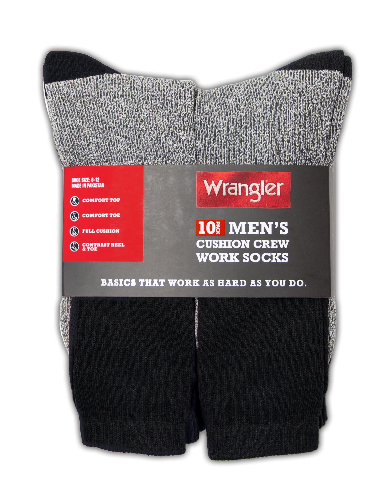 Wrangler Men's Heavy Boot Socks, 10 Pair