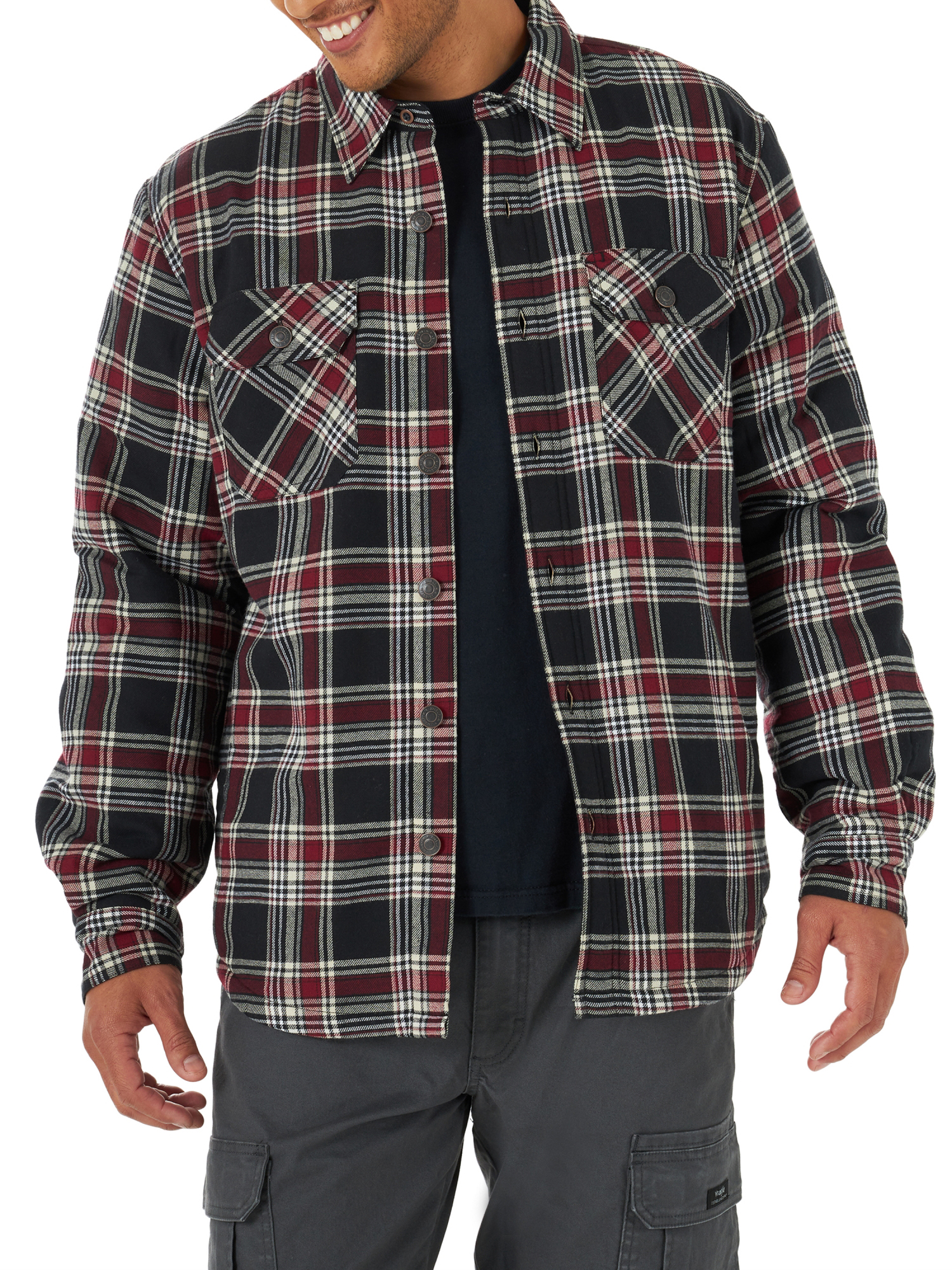 Wrangler Men's Heavyweight Sherpa-Lined Shirt Jacket - image 1 of 5