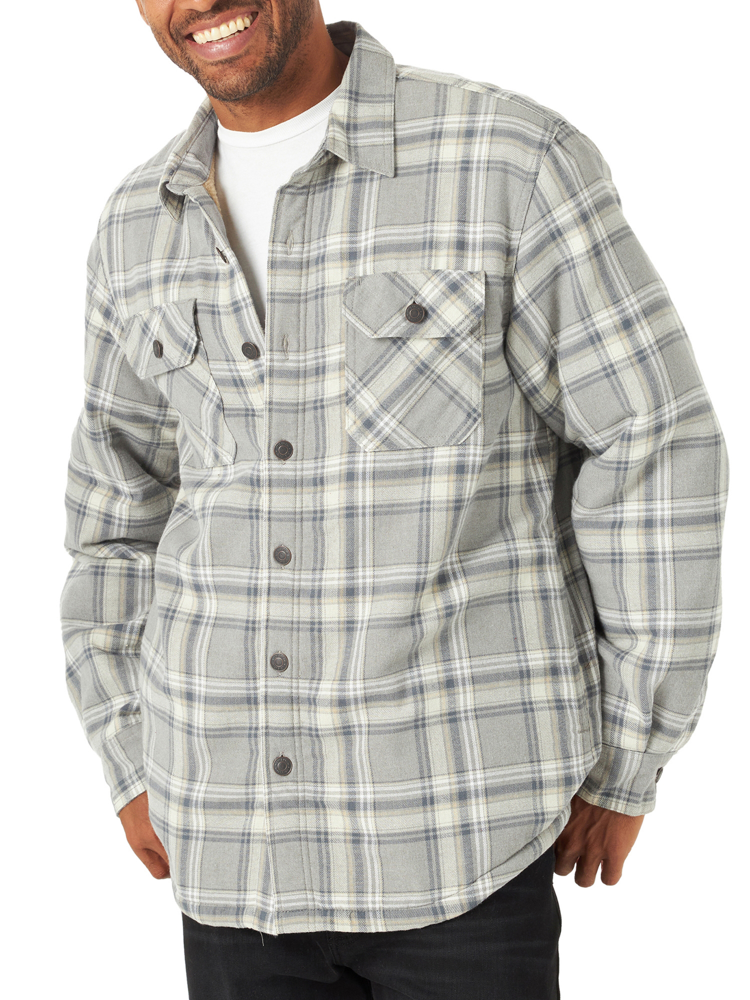 Wrangler Men's Heavyweight Sherpa-Lined Shirt Jacket - image 1 of 5