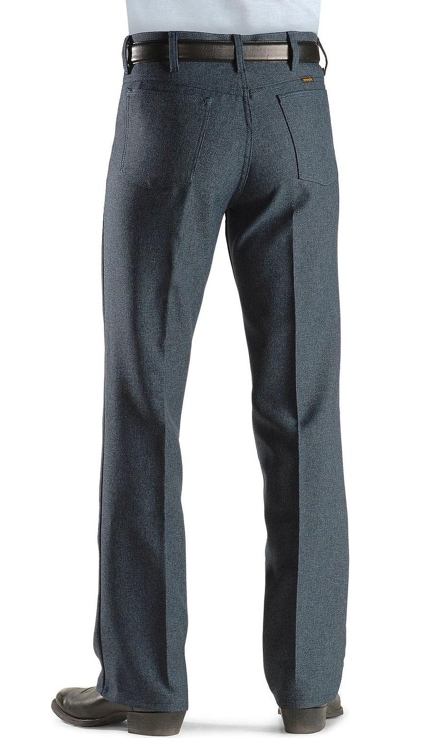 wrangler men's wrancher dress regular fit jean, heather blue