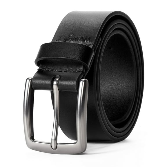 Wrangler Men's Leather Belt, 38mm Casual Belt for Jeans, Gift for Men