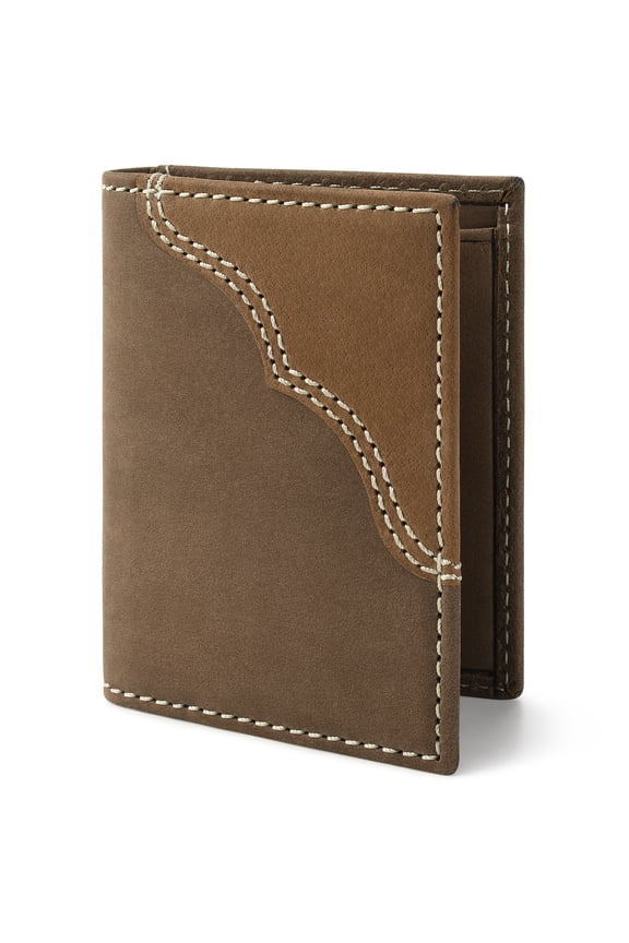 Father's Day Men's Leather Bifold Wallet - Slim Western Style with RFID Protection, Gifts for Men