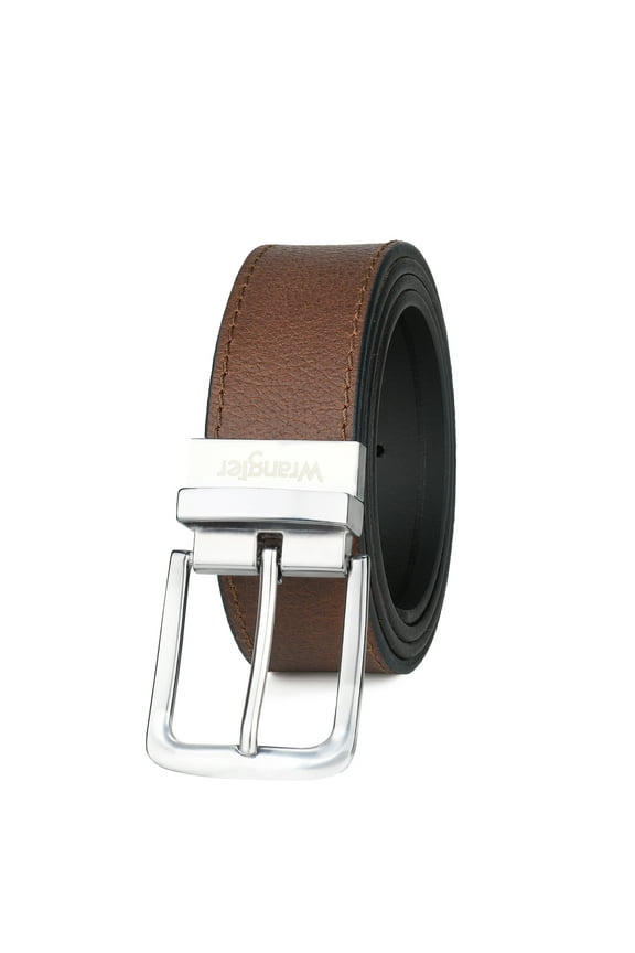Men's Leather Reversible Belt, Black Brown Dress Belt, Classic Casual Everyday Belt for Jeans, Size 34