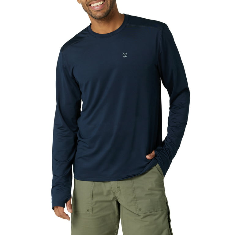 Wrangler Men's Long Sleeve Angler Performance Knit Shirt, Sizes S-5XL 