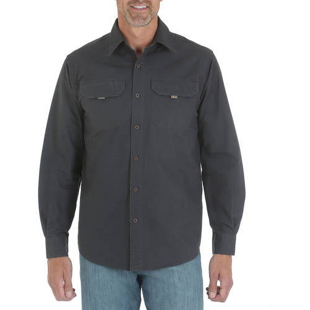 Wrangler Men's Long Sleeve Canvas Shirt - Walmart.com