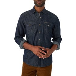 Wrangler Men's Long Sleeve Denim Tops, Size S-3XL