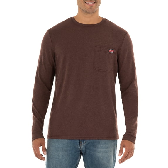 Wrangler Men's Long Sleeve Dual Face Comfort Thermal Pocket Work Tee