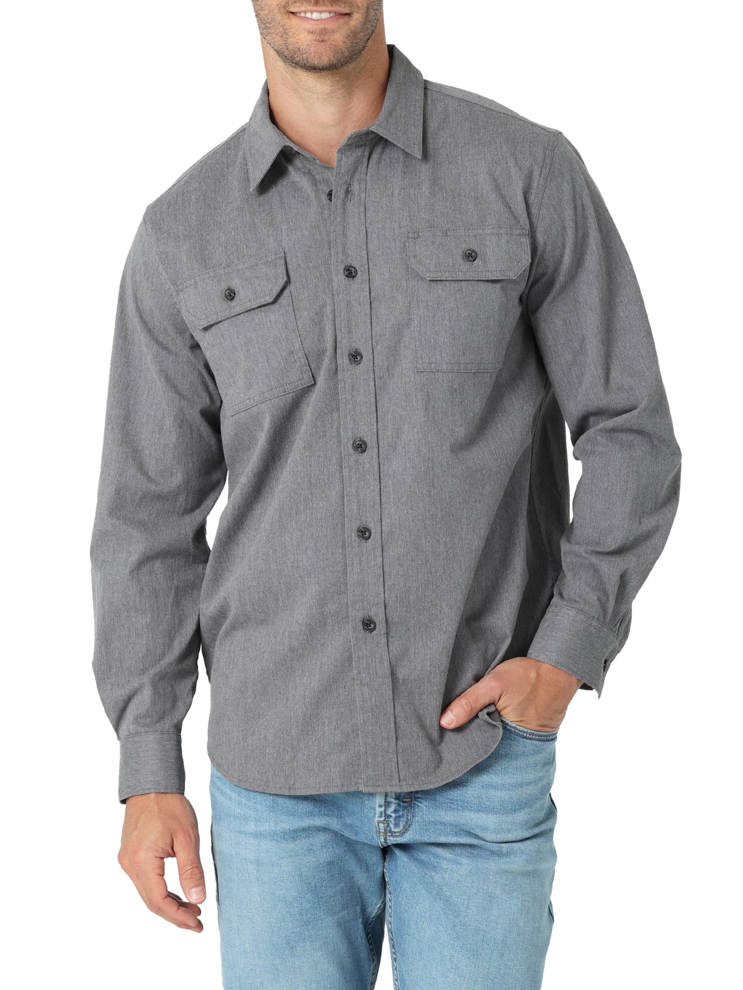 Wrangler Mens Long Sleeve Logo Shirt - 112327779