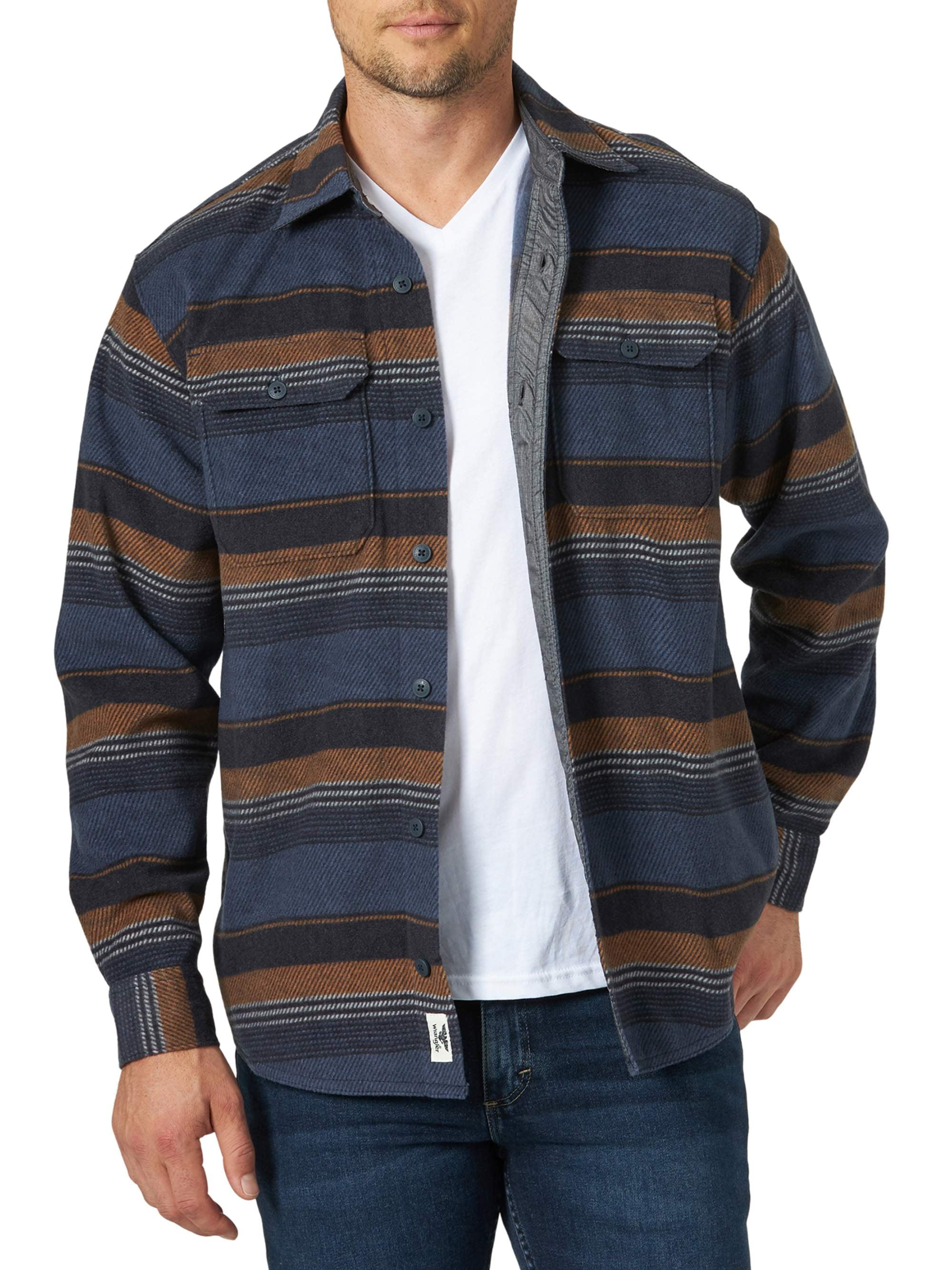Fleece Lined Flannel Jacket Wrangler Authentics Men's Long Sleeve