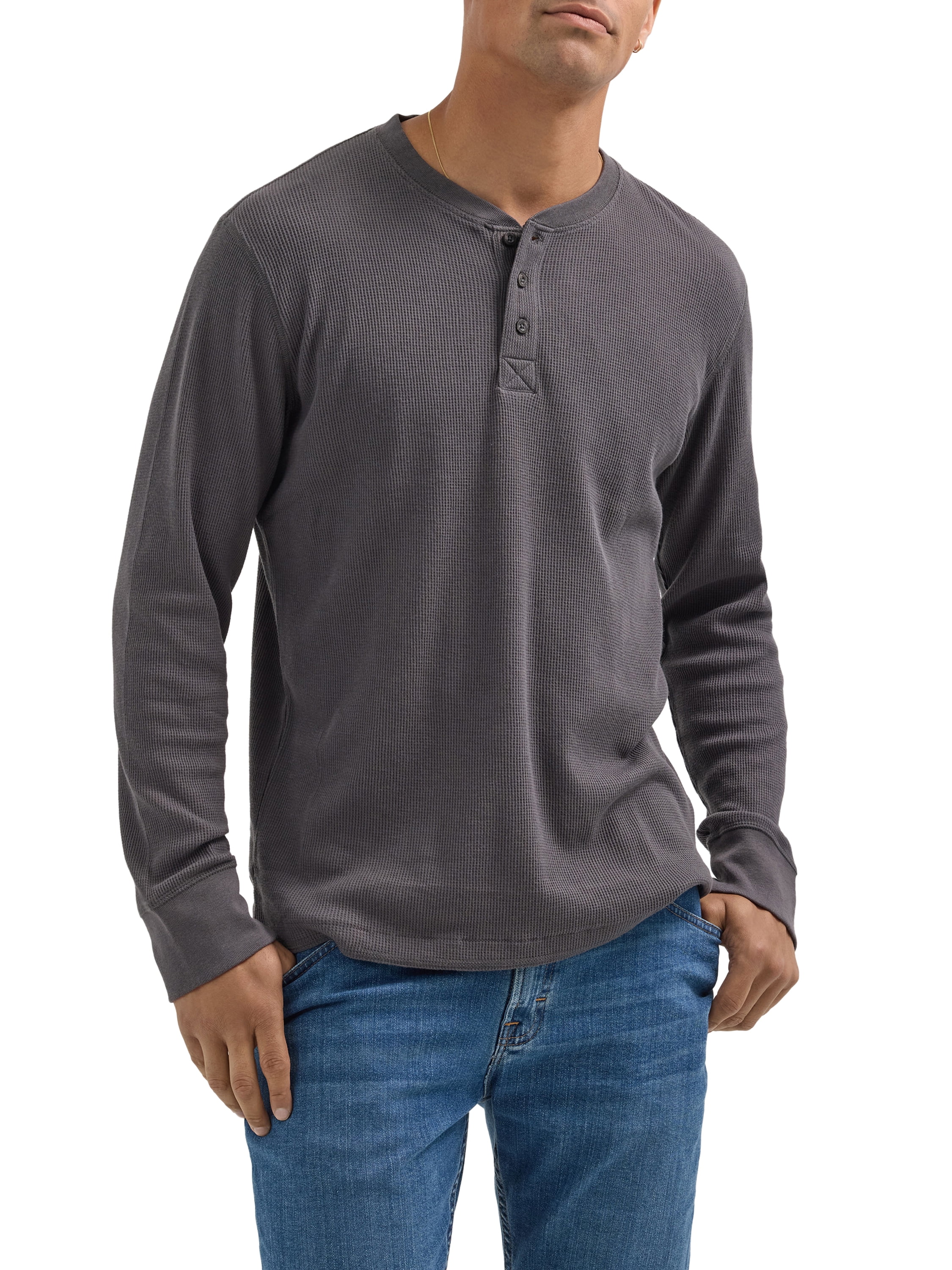 Wrangler® Men's Long Sleeve Henley Shirt, Sizes S-3XL