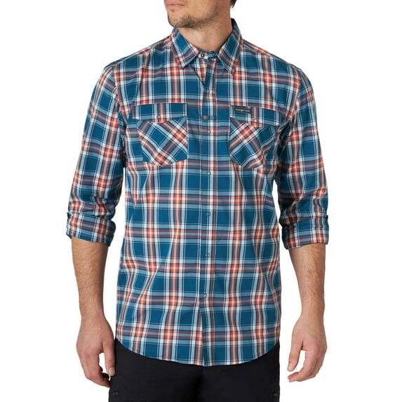 Wrangler Men's Long Sleeve Plaid Outdoor Utility Shirt