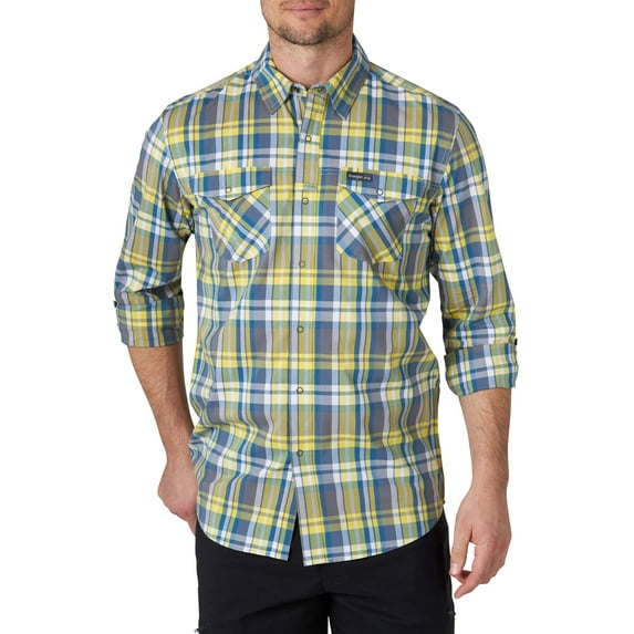 Wrangler Men's Long Sleeve Plaid Outdoor Utility Shirt