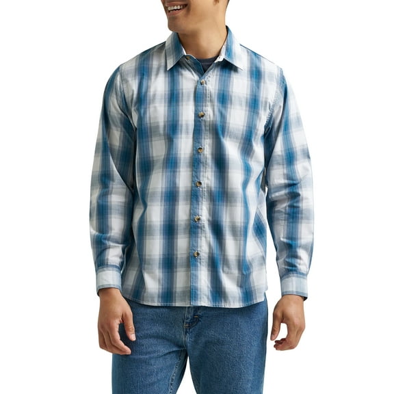 Wrangler® Men's Long Sleeve Plaid Shirt, Sizes S-5XL