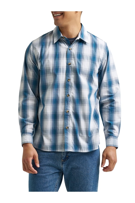 ® Men's Long Sleeve Plaid Shirt, Sizes S-5XL