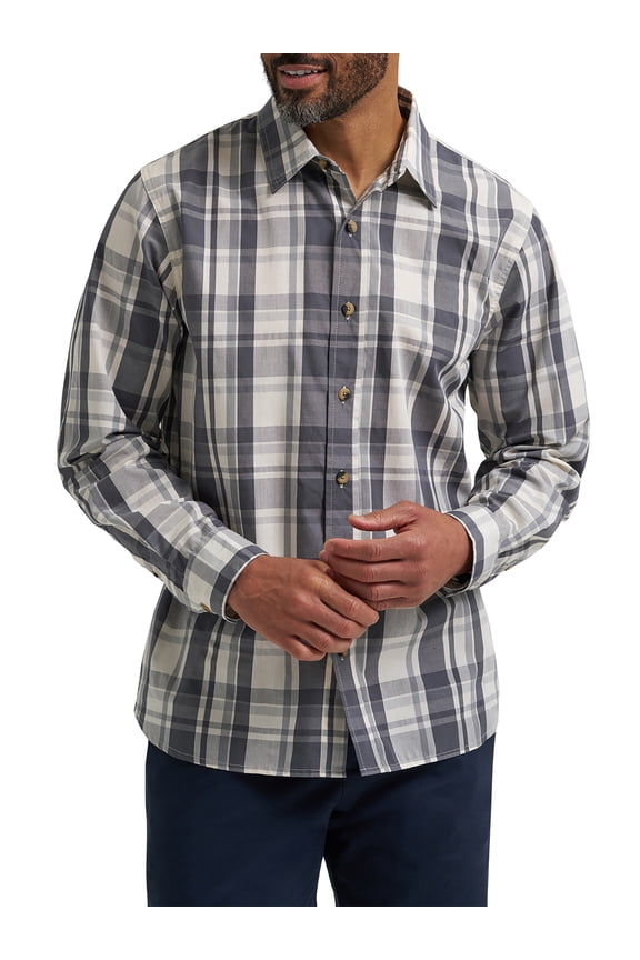 ® Men's Long Sleeve Plaid Shirt, Sizes S-5XL