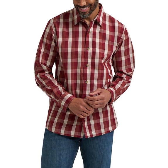 Wrangler® Men's Long Sleeve Plaid Shirt, Sizes S-5XL