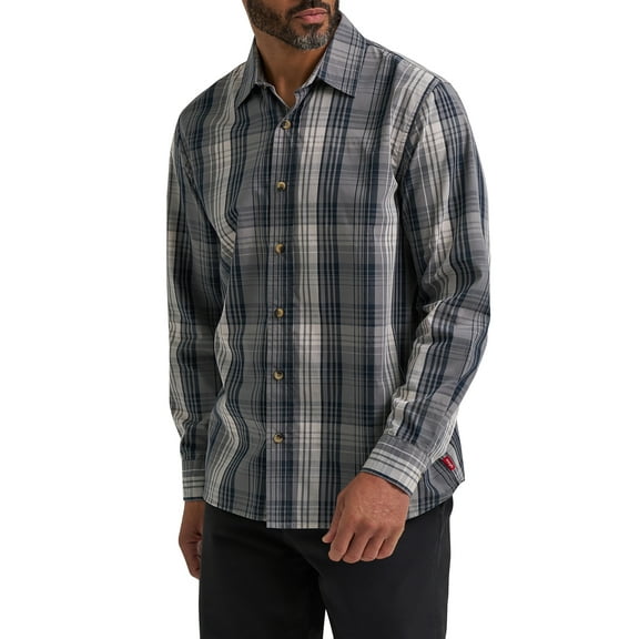 Wrangler® Men's Long Sleeve Plaid Shirt, Sizes S-5XL