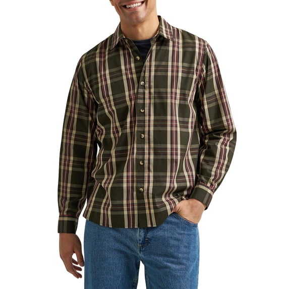 Wrangler® Men's Long Sleeve Plaid Shirt, Sizes S-5XL