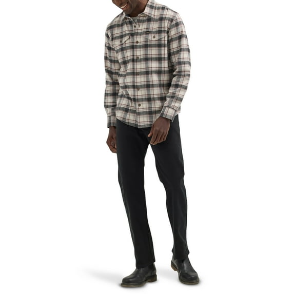 Wrangler Men's Long Sleeve Regular Fit Flannel Plaid Shirt, S-2XL