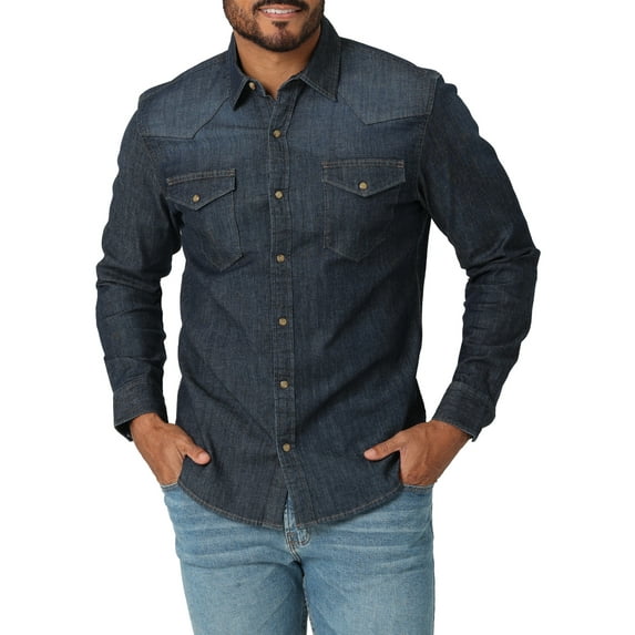 Wrangler® Men's Long Sleeve Slim Fit Woven Shirt