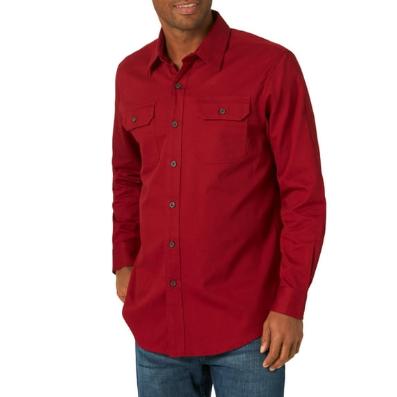 Wrangler Men's Long Sleeve Solid Twill Shirt