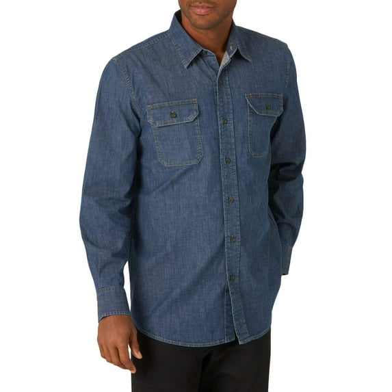 Wrangler Men's Long Sleeve Solid Twill Shirt